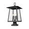 Z-Lite Rainer 5 Light Outdoor Pier Mounted Fixture, 15.5in. W x 28.5in. H, Black 5015PHXLS-SQPM-BK - alternate 4